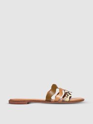 Joy Wavy Lizard Colorblock Slip On Sandals