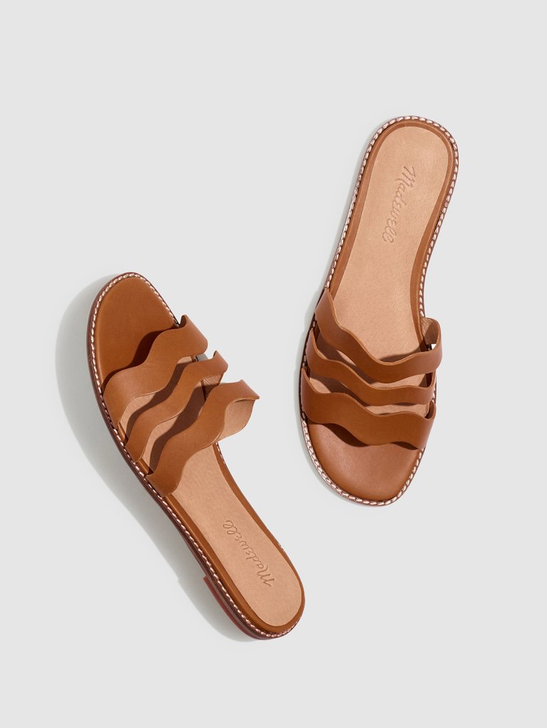 Joy Wavy Slide Leather Sandals