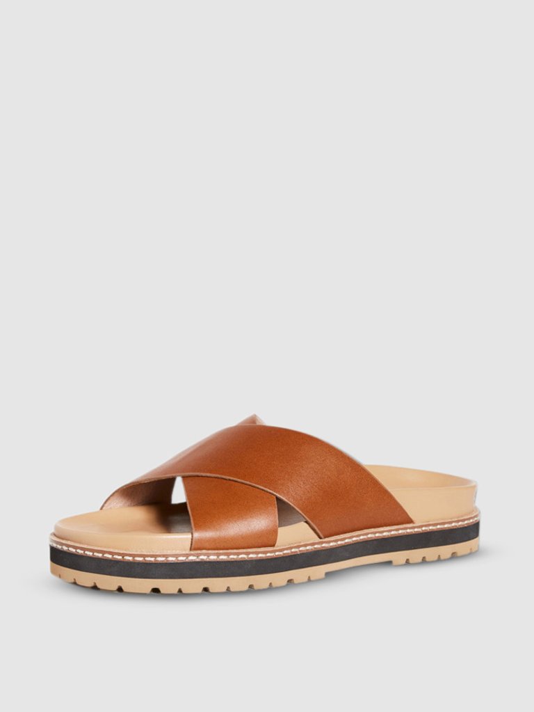 Patty Crisscross Lug Sandal Leather