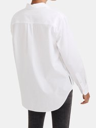 Side-Button Oversized Ex-Boyfriend Shirt