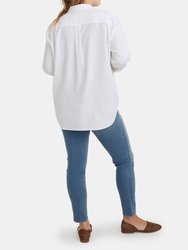 Side-Button Oversized Ex-Boyfriend Shirt