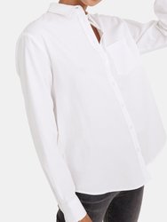 Side-Button Oversized Ex-Boyfriend Shirt