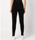 Black Cashmere Sweat Pants With Gold Laminated Bands
