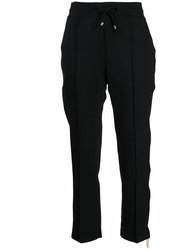 Black Cotton Sweatpants With Laminated Band - Black