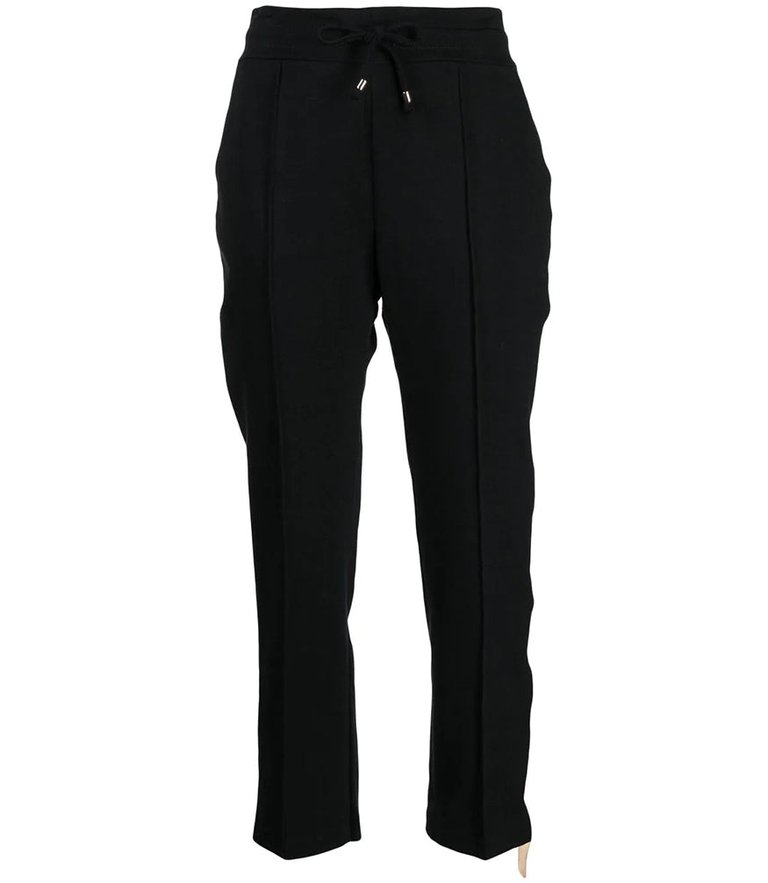 Black Cotton Sweatpants With Laminated Band - Black