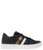 Black Leather 3 Stripe Womens Sneaker - Black