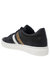 Black Leather 3 Stripe Womens Sneaker