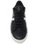 Black Leather 3 Stripe Womens Sneaker