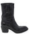 Black Leather Mid Calf Boot - Black