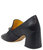 Black Leather Mid Heel Jeweled Loafer