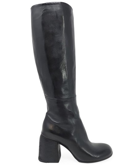 Madison Maison Black Leather Round Toe Knee High Boot product
