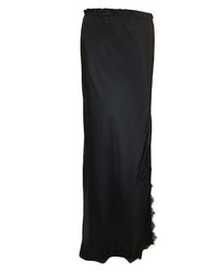 Black Skirt With Drawstring - 02 Black