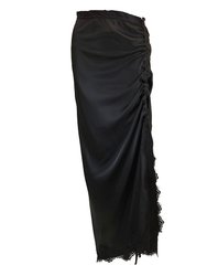 Black Skirt With Drawstring