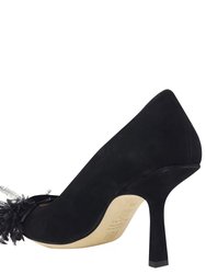 Black Suede Heel Pump