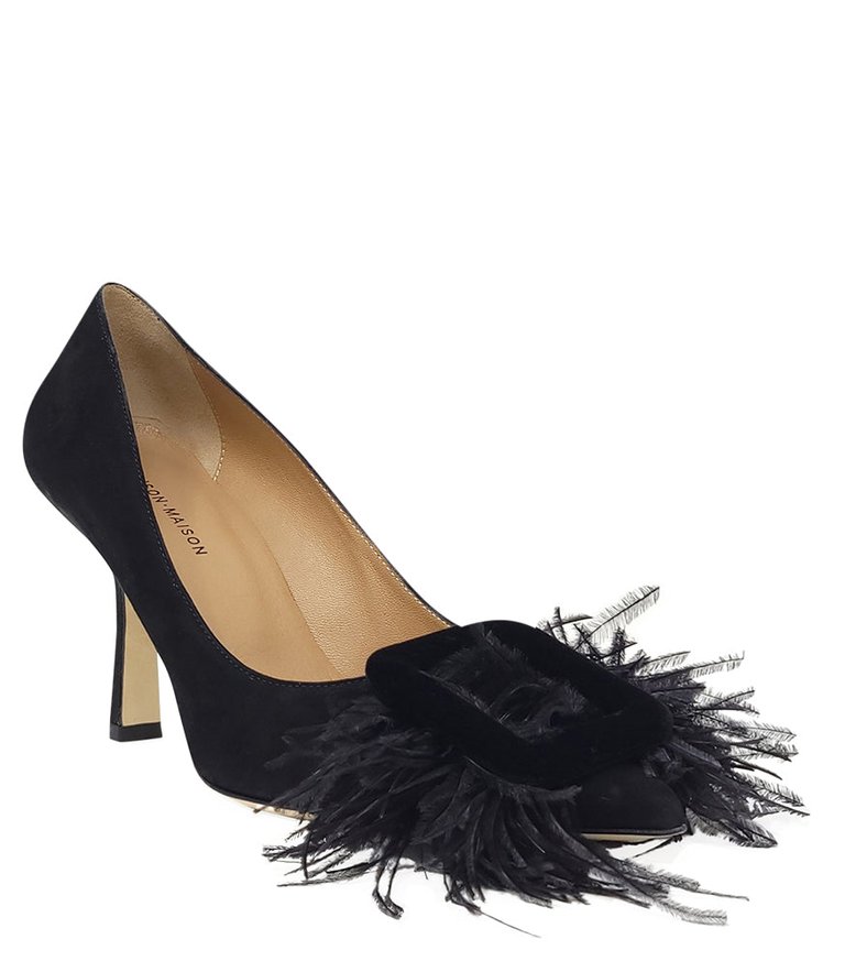 Black Suede Heel Pump