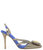 Blue Gold Leather Cameo High Heel Slingback - Blue Gold