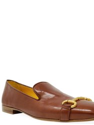 Cognac Square Toe Loafer