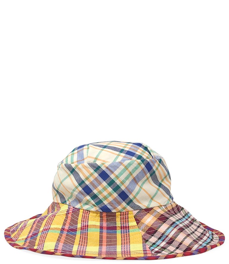 Cotton Large Plaid Hat