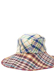 Cotton Large Plaid Hat - Multi