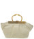 Cream Leather Min Bag With Snake Handle - Cream