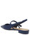 Denim Leather Slingback Flat Sandals