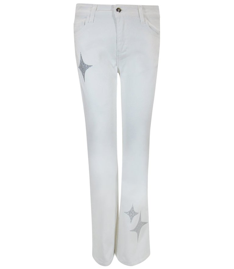 Designing Hollywood  X Madison Maison Denim With Silver Glitter Star - Silver