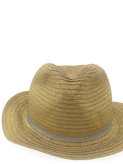 Madison Maison Gold Fedora With Silver Band Hat product