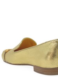 Gold Square Toe Loafer