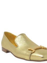 Gold Square Toe Loafer