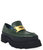Green Leather Chunky Loafer With Shearling - Green