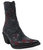 Leather Embroidered Ankle Boot - Black