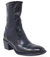 Leather Mid Calf Boot - Navy