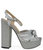 Marilu Silver Glitter Platform Heel Sandals - Silver