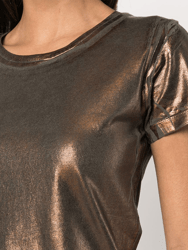 Metallic Coated Cotton T-Shirt - Military Bronze