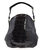 Moc Croc Black Leather Crossbody Shoulder Bag - Black