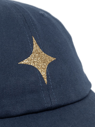 Navy Baseball Cap With Glitter Star