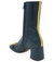 Navy Leather Back Stripe Boot