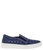 Navy Leather Woven Sneaker - Navy
