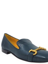 Navy Square Toe Loafer