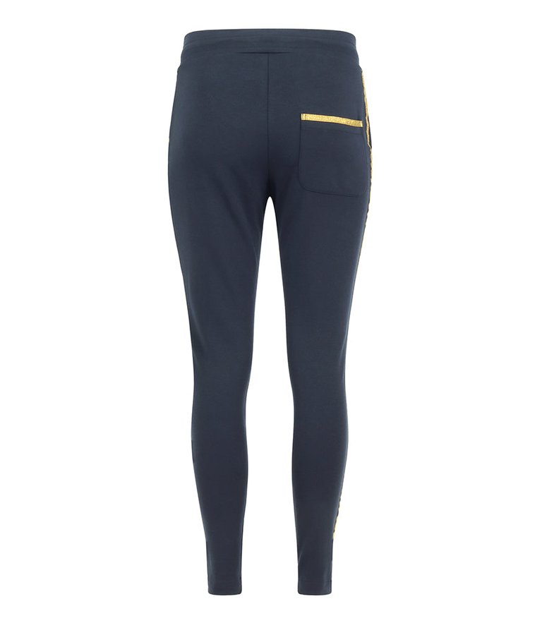 Navy With Gold Stripe Sweatpants