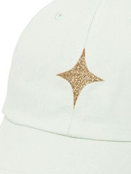 Pastel Green Baseball Cap With Glitter Star