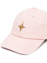 Pastel Pink Baseball Cap With Glitter Star - Pink
