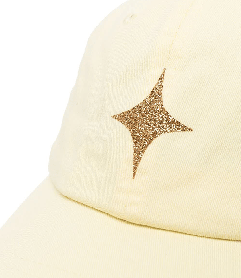Pastel Yellow Baseball Cap With Glitter Star