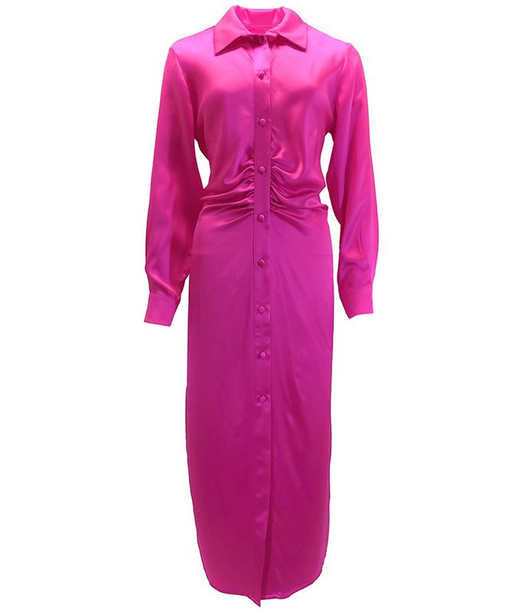 Pink Silk Dress - 7818 Pink