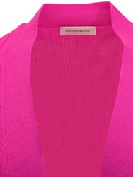 Pink Wool Ribbed Cardigan Dress