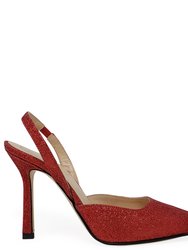 Red Glitter Hi Heel - Red