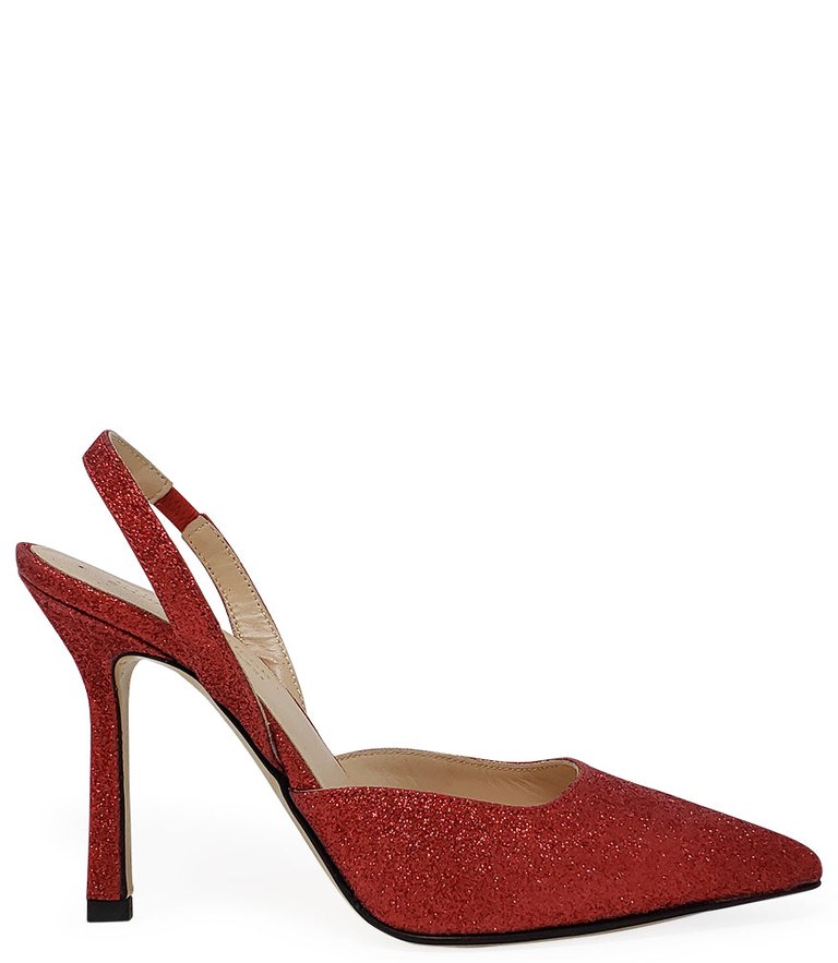 Red Glitter Hi Heel - Red