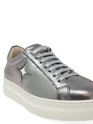 Silver Leather Platform Sneaker