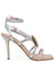 Silver/Pink Leather High Heel Sandal