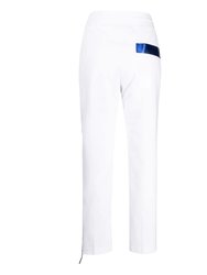 White Cotton Sweatpants With Laminated Band